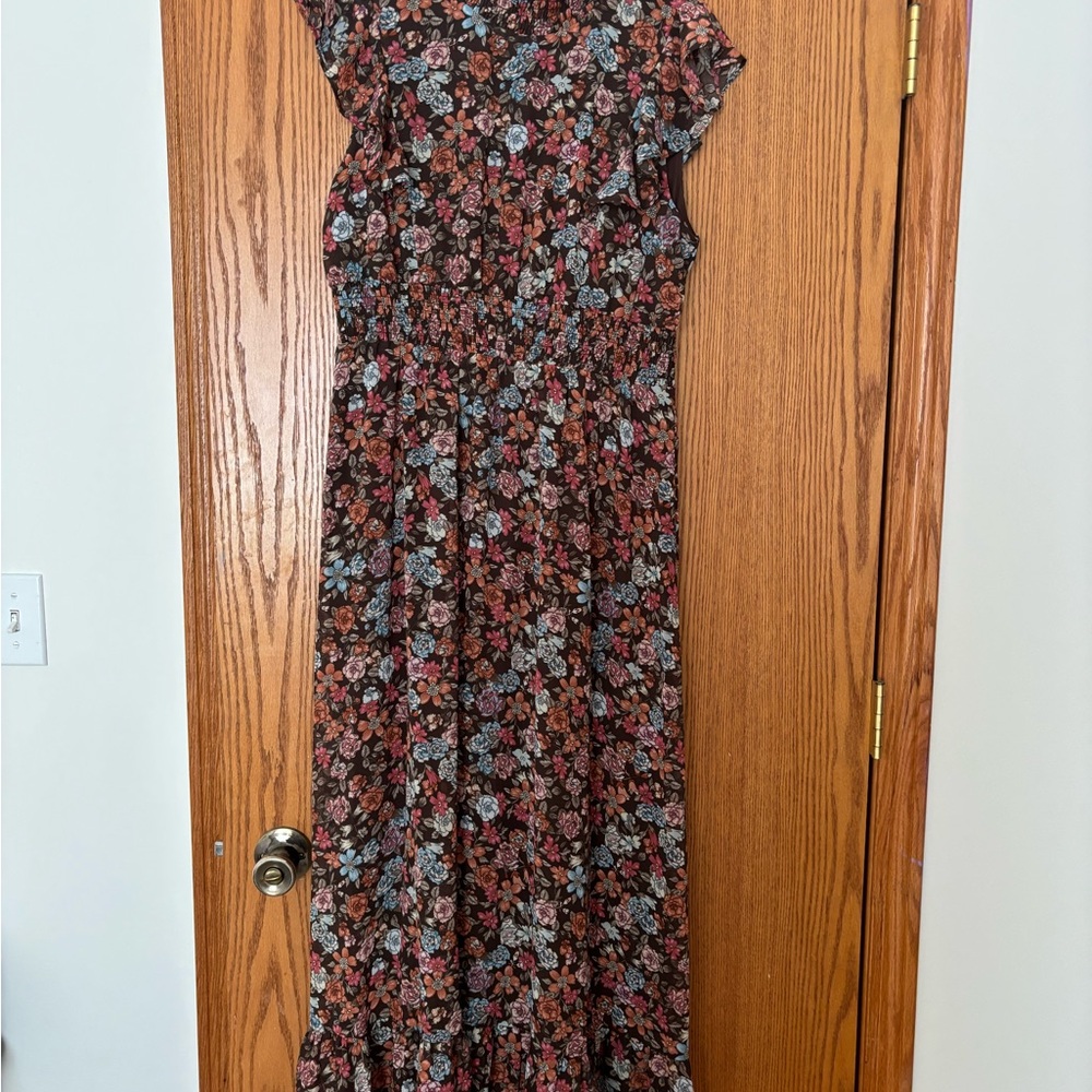 Floral Black and Pink Women's Dress